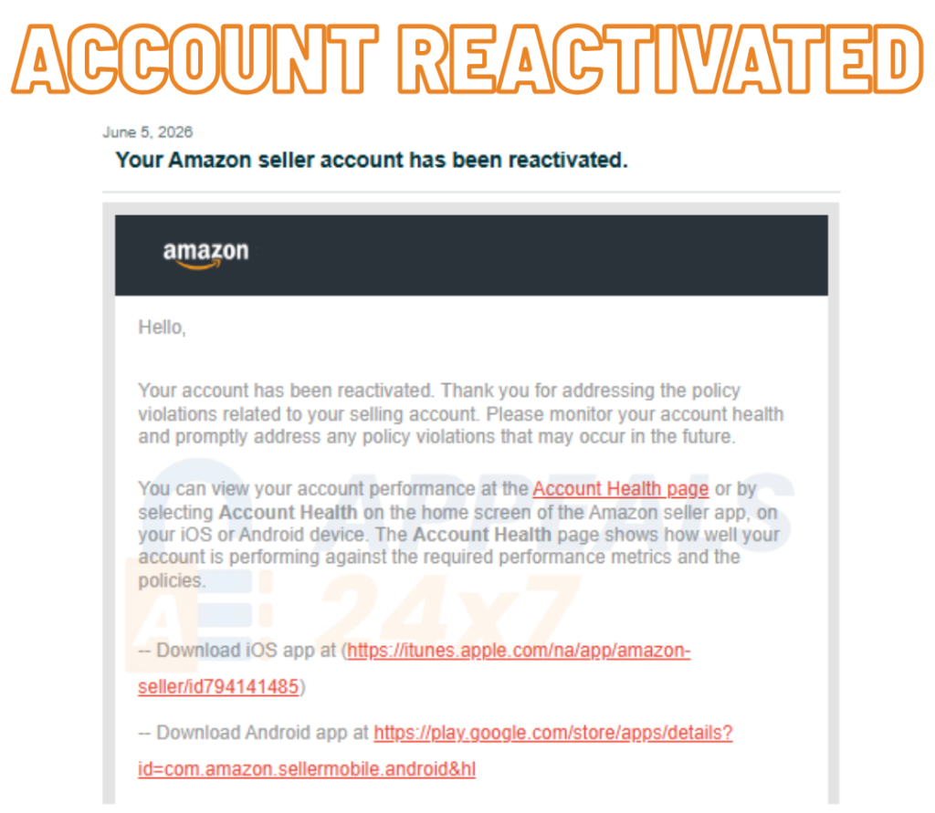 Amazon Account Reinstatement USA